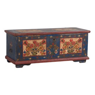 Antique Folk Art Chest, 1870s For Sale