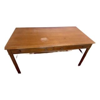 1950s Federal Style Jasper Co Oak Writing Desk For Sale