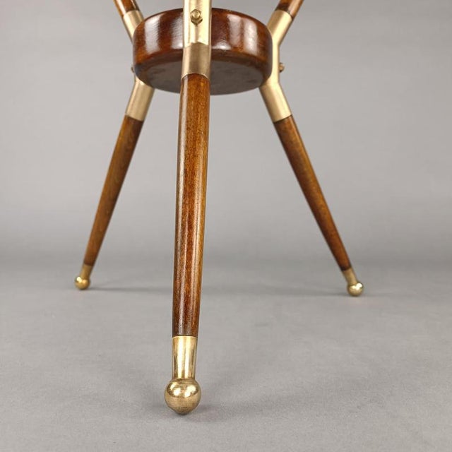 Brown Mid-Century Italian Round Coffee Table by Cesare Lacca, 1950s For Sale - Image 8 of 10