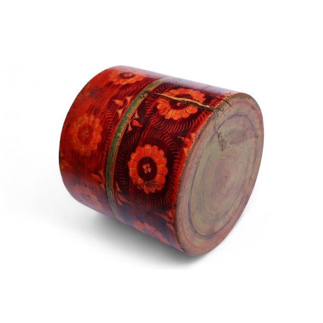Wood Handpainted Wooden Lacquerware Spice Box, 1950s For Sale - Image 7 of 11