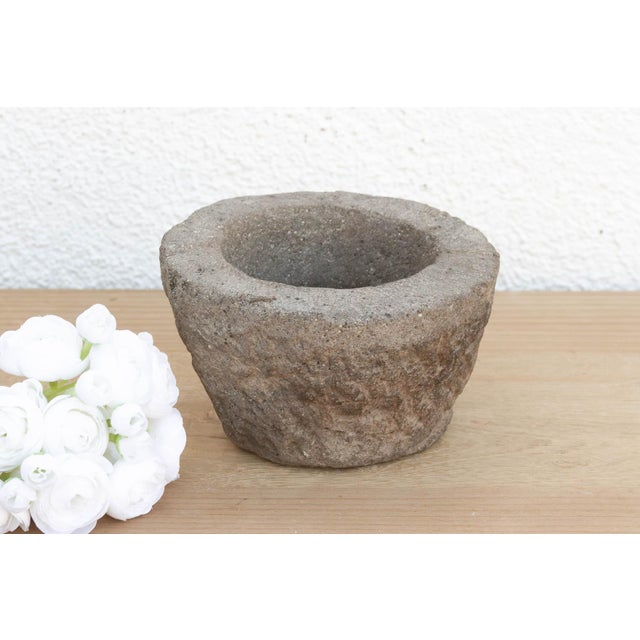 Farmhouse Primitive Stone Mortar Bowl For Sale - Image 3 of 7