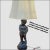 Vintage Large Figural Lamp, Harp and Shade For Sale - Image 10 of 12