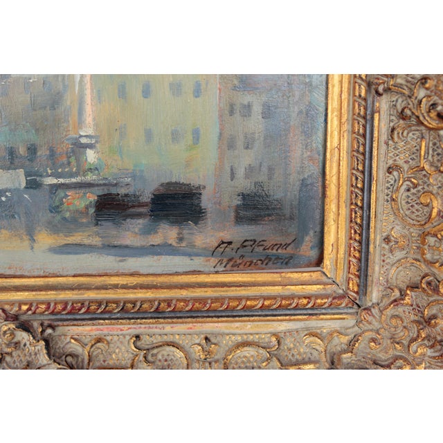 1920s Alois Pfund, Marienplatz, Munich, 1920s, Oil on Cardboard, Framed For Sale - Image 5 of 8