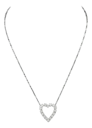 14k White Gold Diamond Heart Pendant Necklace