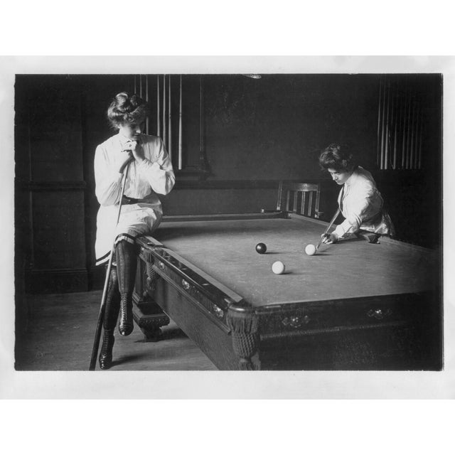Bohemian Women Playing Billiards - Vintage Photograph For Sale