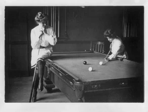 Bohemian Women Playing Billiards - Vintage Photograph