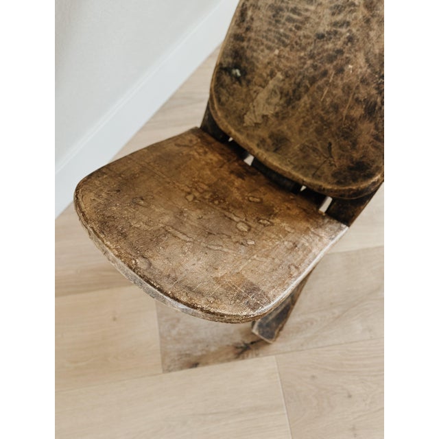 Brown Antique Hand Carved Senufo Stargazer Chair For Sale - Image 8 of 12