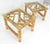 Pair Thick Bamboo Glass Top Rectangle Glass Top End Side Lamp Tables MINT For Sale - Image 18 of 18