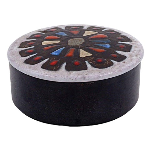Mid-Century Ceramic Jewelry Box by Perignem, Belgium, 1950s For Sale