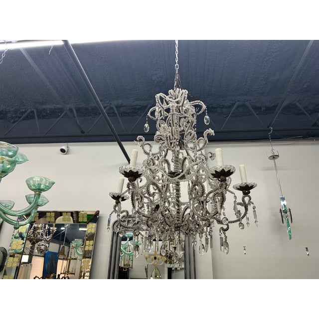 Rococo 19th Century Italian Crystal Chandelier For Sale - Image 3 of 12