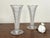 Pair of Vintage Clear Glass Trumpet Vases, Daisy & Button Pattern, Mid Century Pressed Glass Decor For Sale - Image 4 of 10