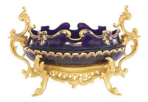 19th Century Gilt Gold Porcelain/Bronze Mounted Centerpiece