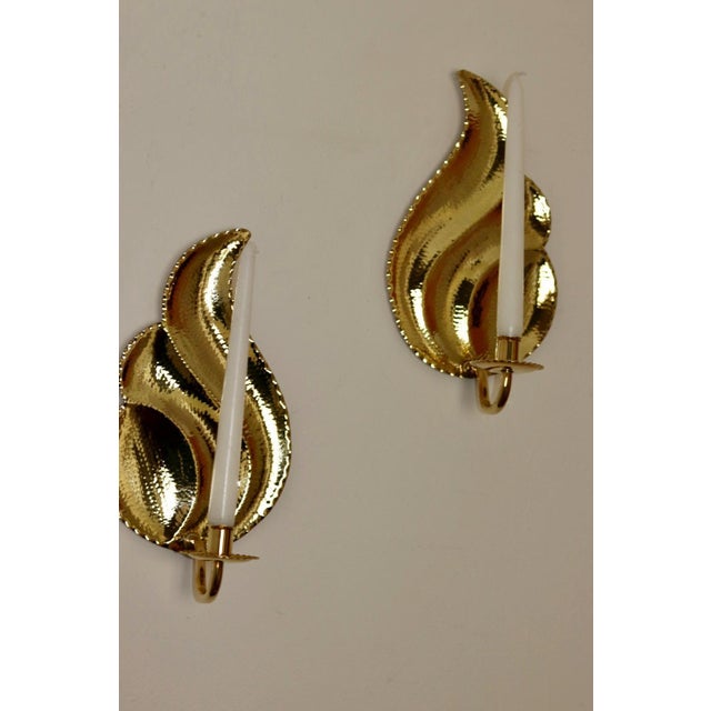 Mid-Century Modern Swedish Brass Sconces by L. Andersson Fågelmara, Set of 2 For Sale - Image 5 of 11