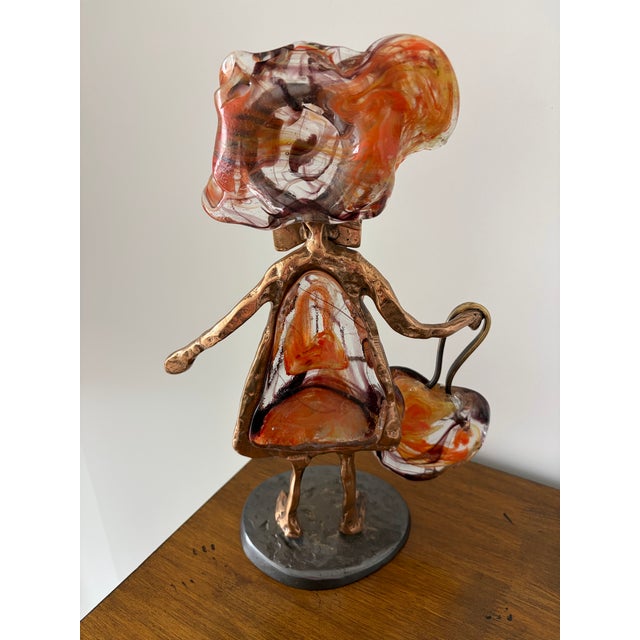 Stunning original sculpture by celebrated French artist Yves Lohé (b. 1947), titled “Marie au grand colou.” Crafted in...