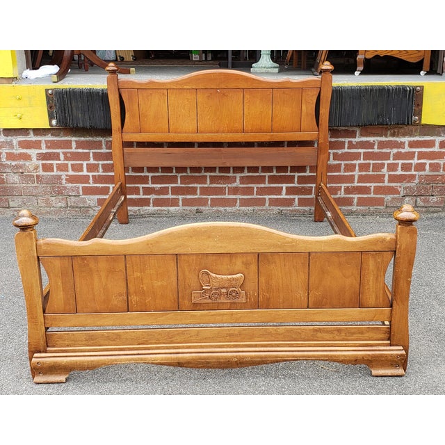 Vintage 1950s Rock Maple Virginia House Furniture Full Double Covered