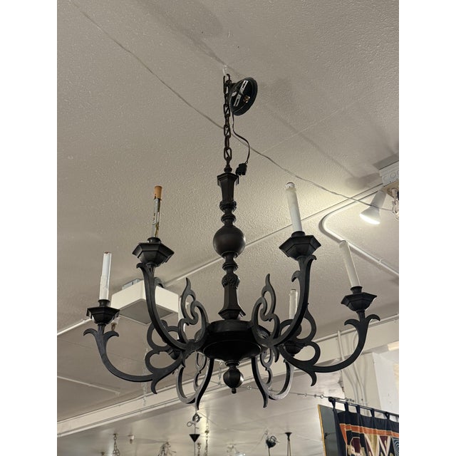 Vintage Mauldin Lighting Bespoke Spanish Revival Chandelier For Sale - Image 4 of 12