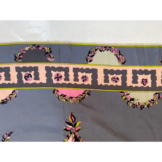 Vintage Pucci Silk Scarf in Pink and Blue Circa 1970 For Sale In Palm Springs - Image 6 of 12