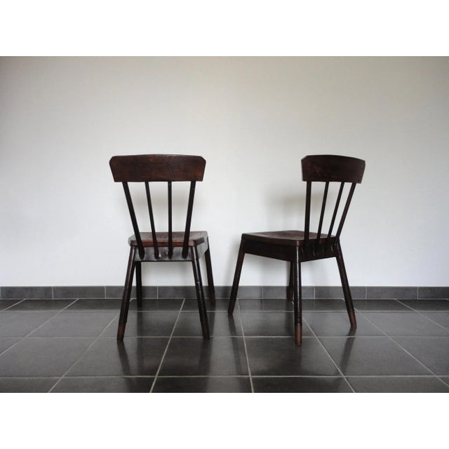 Set of French Metal & Oak Chairs, 1929 For Sale - Image 4 of 10