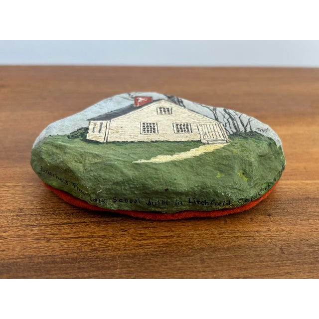 Antique Americana Litchfield Connecticut Law School Painting on Rock For Sale - Image 4 of 7