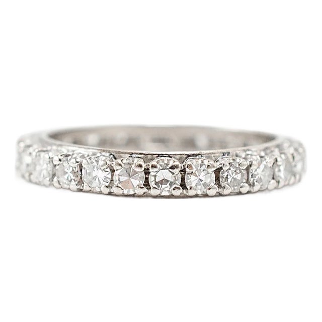 Early 20th Century Antique Mixed Metals Full Eternity Old Single Cut Diamond Wedding Band For Sale