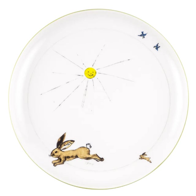 Green Porcelain Collection Plate from Litolff, 1946 For Sale