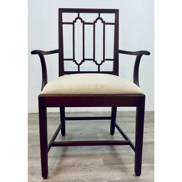 Transitional Thomas O’Brien for Hickory Chair Transitional Architectural Dining Chairs Set of 6 For Sale - Image 3 of 10