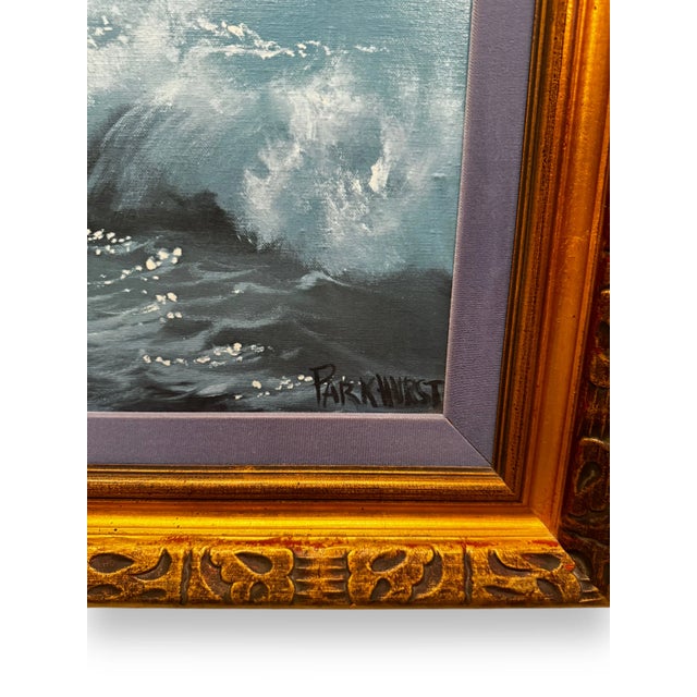 Beautiful framed seascape painting by Violet Parkhurst (1921-2008). Art is pre-loved but in excellent condition.