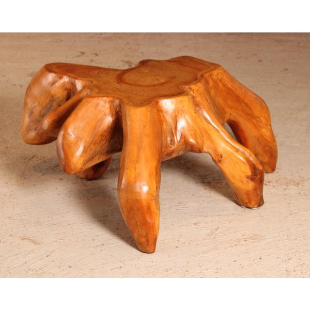 Brown Vintage Brutalist Style Teak Root Coffee Table, 1970s For Sale - Image 8 of 9