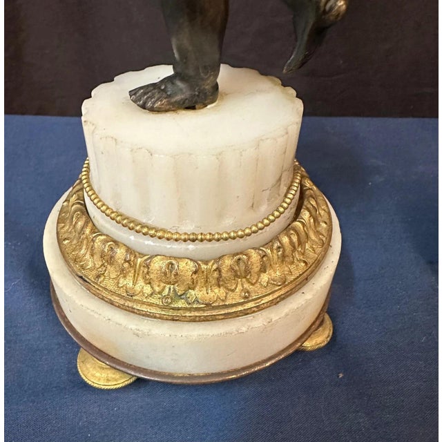 Antique Bronze & Marble Angel Candelabra - A Pair For Sale In New York - Image 6 of 6