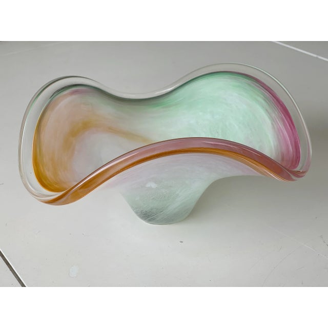 Mid 20th Century Murano Swirl Art Wave Bowl For Sale - Image 11 of 11