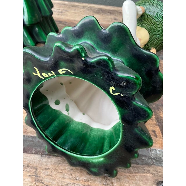 Mid 20th Century Vintage MCM Hand Painted Figured - Set Of. 2 For Sale - Image 5 of 12