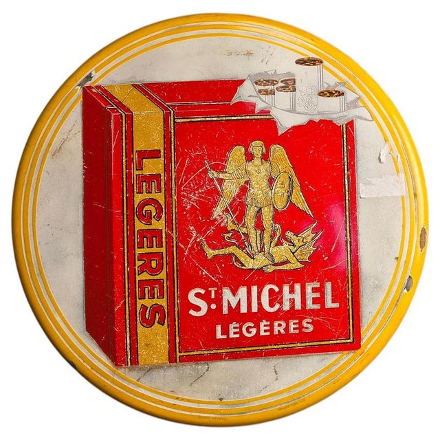 Enamel Sign for St Michel Cigarettes, 1953 For Sale - Image 15 of 15