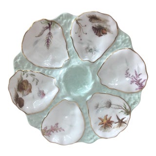Limoges French Oyster Porcelain Sealife Plate For Sale