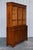 Vintage English Burr Yew Wood 3 Door Glazed Display Bookcase Cabinet For Sale - Image 13 of 18