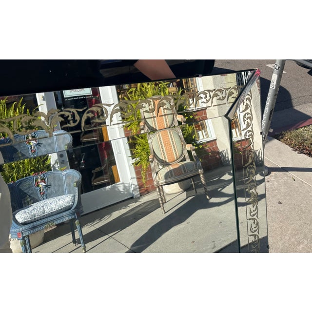 1960s 1960’s Maison Jansen Hollywood Regency Eglomise Mirror For Sale - Image 5 of 7