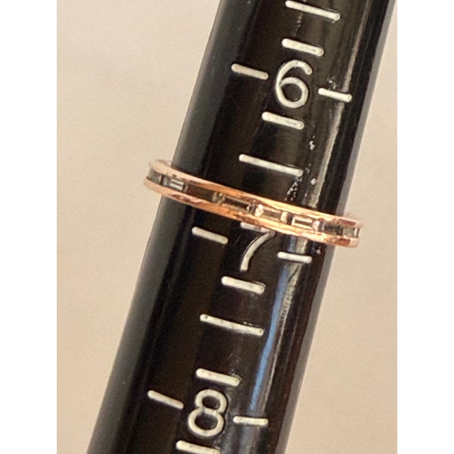 14k Rose Gold Diamond Baguette Eternity Band, Size 6.75 For Sale - Image 10 of 10