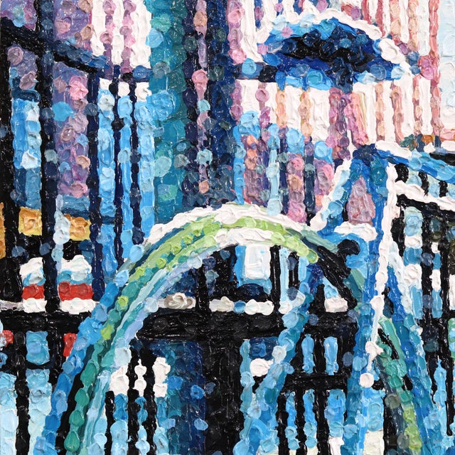 Paint Live Through You - Original Urban Bicycle Still Life Pointillist Acrylic Painting For Sale - Image 7 of 9
