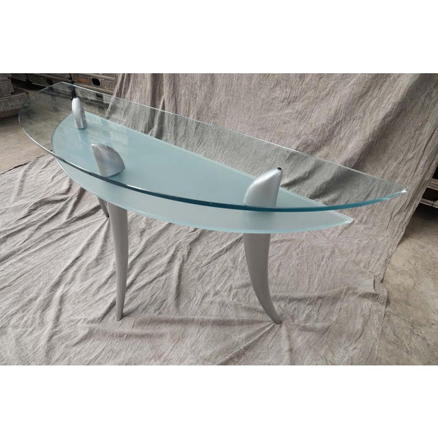 2000 - 2009 Italian Glass Console at Two Heights For Sale - Image 5 of 11