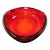 Vintage Mid-Century Glass Ashtray Ruby Red Triangular For Sale