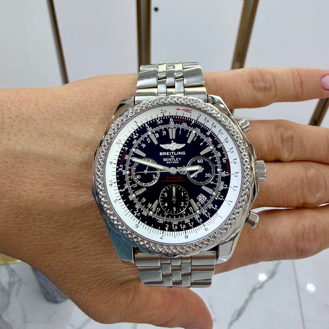 Breitling Bentley Motors 49mm A25362 Chronograph Black Stainless Steel Watch For Sale - Image 11 of 11