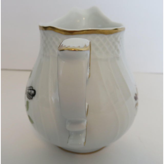 Victorian 1990s Vintage Hollóháza Hungary Porcelin Forest Bird Design Creamer Signed For Sale - Image 3 of 12