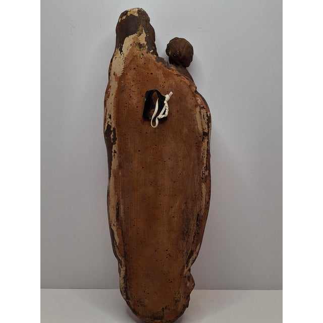18th Century Antique 17th or 18th C. European Wooden Relief Sculpture of Madonna and Child For Sale - Image 5 of 16