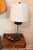 1990s Organic Modern Seeded Glass and Matte Black Table Lamps With Linen Drum Shades Included - Pair For Sale - Image 4 of 8
