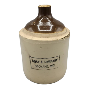 Early Antique Stoneware Whiskey Jug — Gray & Company, Spokane, Washington