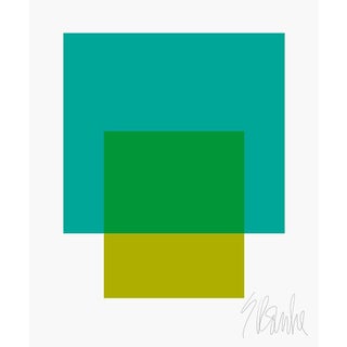 The Interaction of Teal and Green Fine Art Print 40" X 50" by Liz Roache For Sale