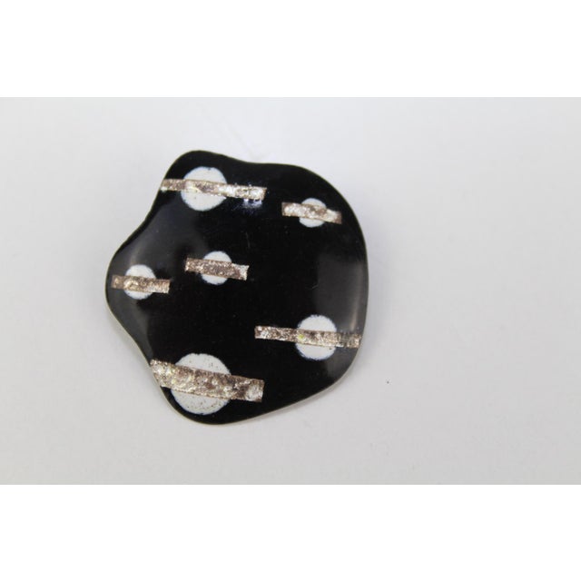 Mid-Century Modern Enamel Earclips from Atelier Casanova, 1950s, Set of 2 For Sale - Image 3 of 4