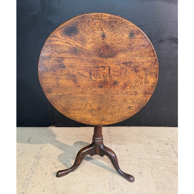 Brown Georgian Oak Tilt-Top Table, 1800s For Sale - Image 8 of 12