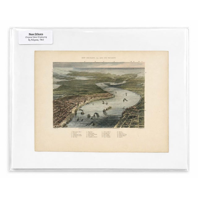 American New Orleans, Louisiana and Vicinity Original Steel Engraving, by Ridgway, 1863 For Sale - Image 3 of 3