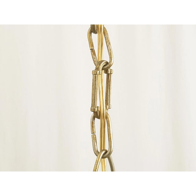 Silver Italian Opaline Glass & Nickel-Plated Metal Pendant Lamp by Reggiani, 1960s For Sale - Image 8 of 11