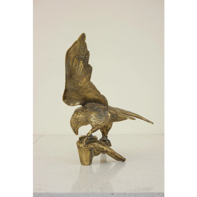 1970s Vintage Brass Bird Sculpture For Sale - Image 5 of 12